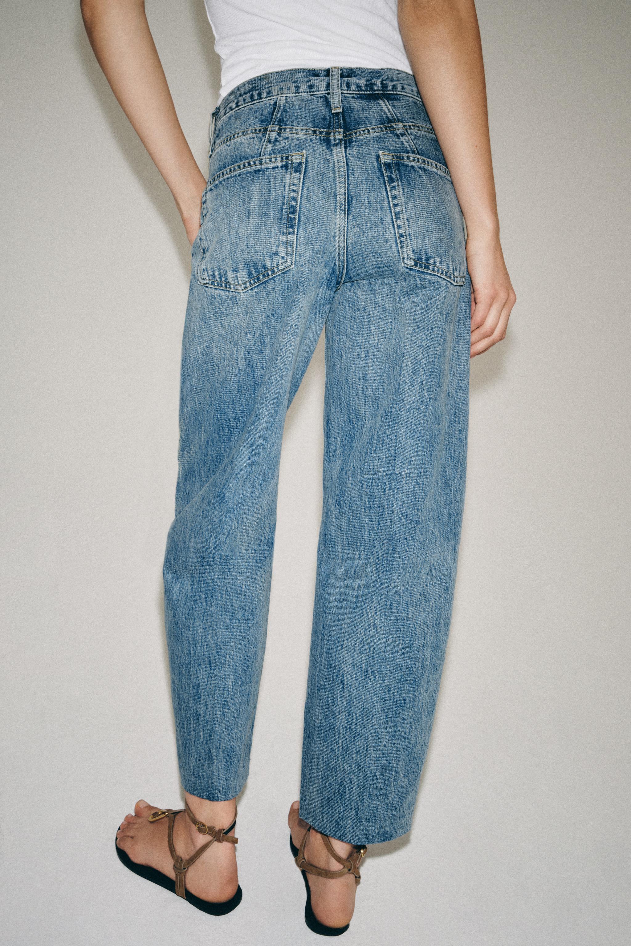 ZW COLLECTION HIGH WAIST STRIPED TAPERED JEANS